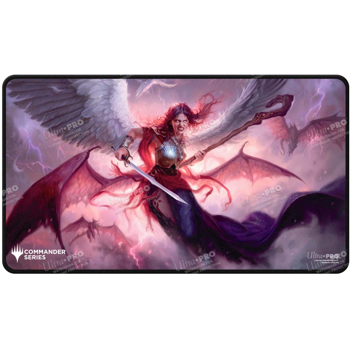 MTG - Playmat, Commander Series: Black Stitched Three Color Wedge - Kaalia (Fan-Voted)