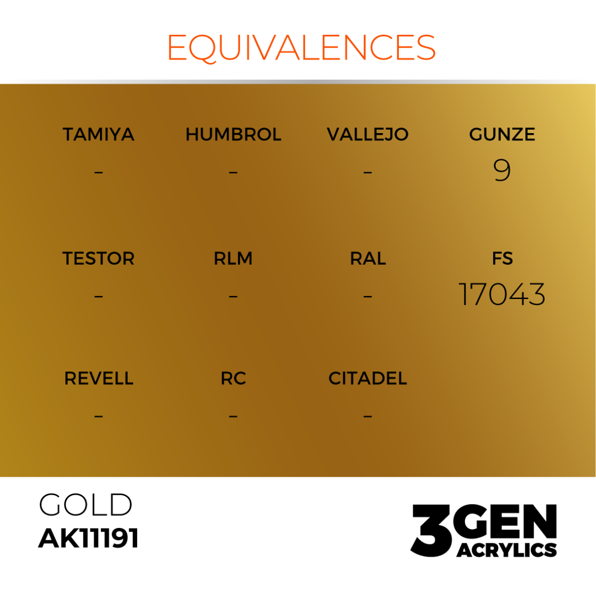 AK Interactive 3G Acrylic Paint: Gold - Metallic