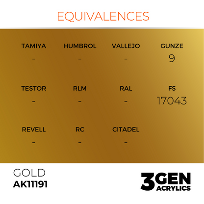 AK Interactive 3G Acrylic Paint: Gold - Metallic