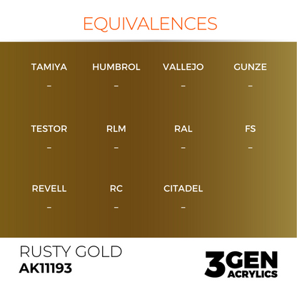 AK Interactive 3G Acrylic Paint: Rusty Gold - Metallic