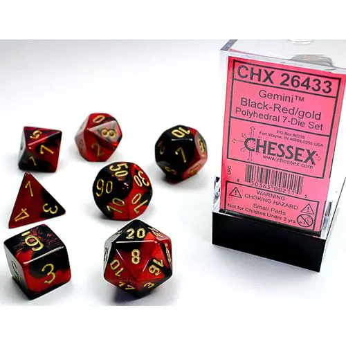 Chessex - Gemini Black Red/Gold