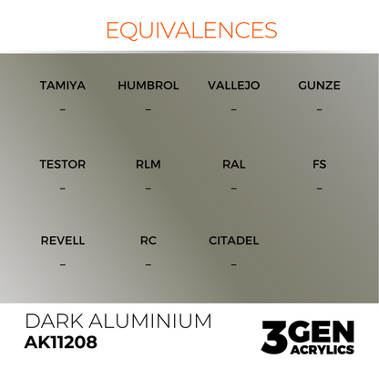AK Interactive 3G Acrylic Paint: Dark Aluminum - Metallic