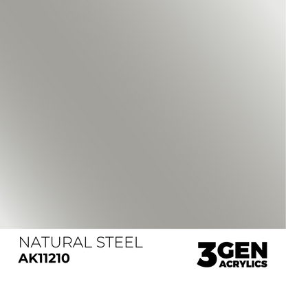 AK Interactive 3G Acrylic Paint: Natural Steel - Metallic