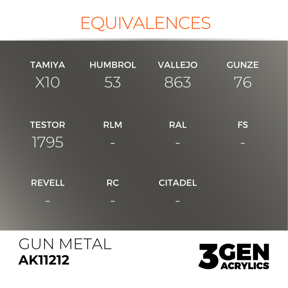 AK Interactive 3G Acrylic Paint: Gun Metal - Metallic