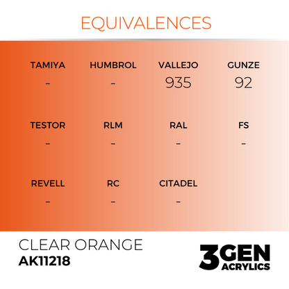 AK Interactive 3G Acrylic Paint: Clear Orange - Standard