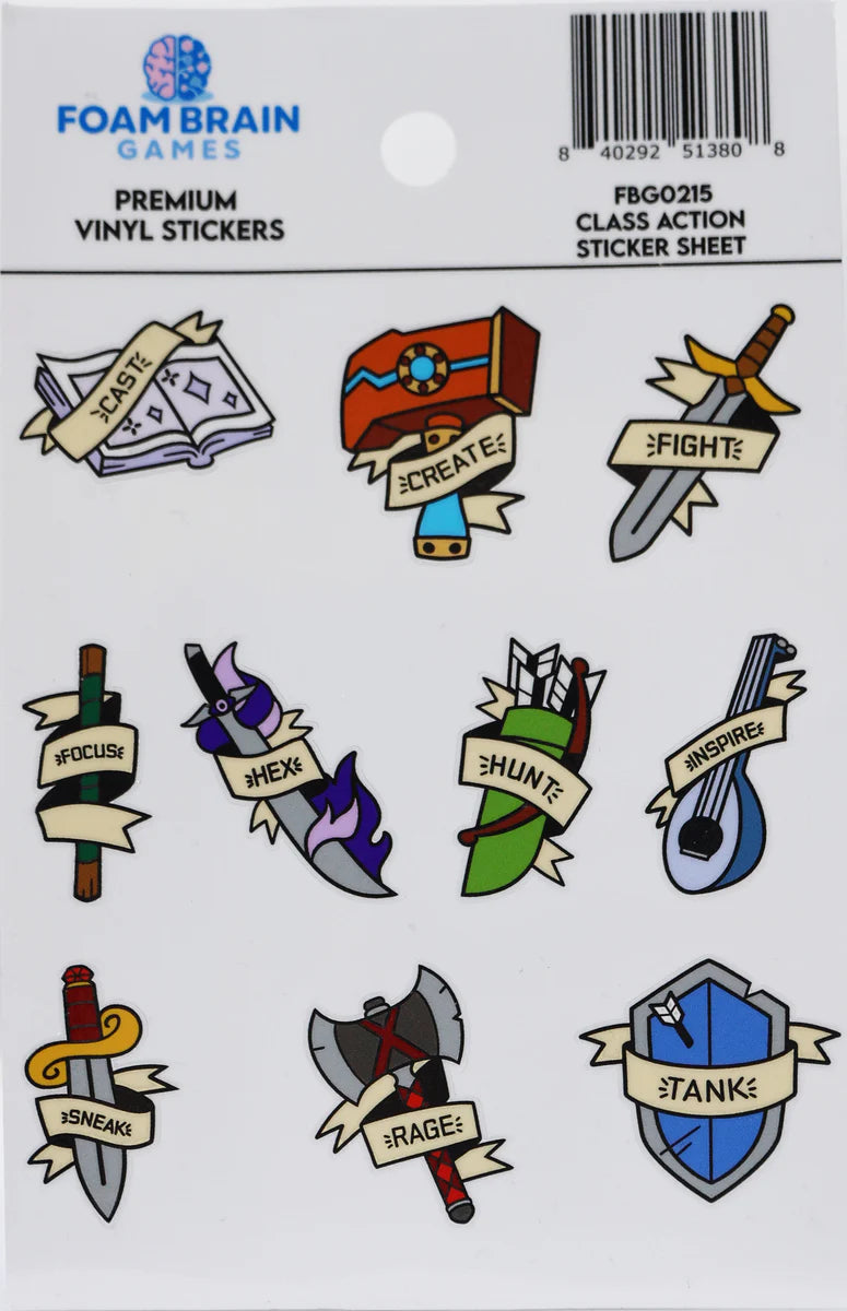 Foam Brain - Class Action Sticker Sheet Vinyl Sticker