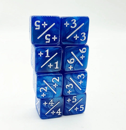 Foam Brain - +1/+1 PEARL BLUE COUNTERS FOR MAGIC - SET OF 8