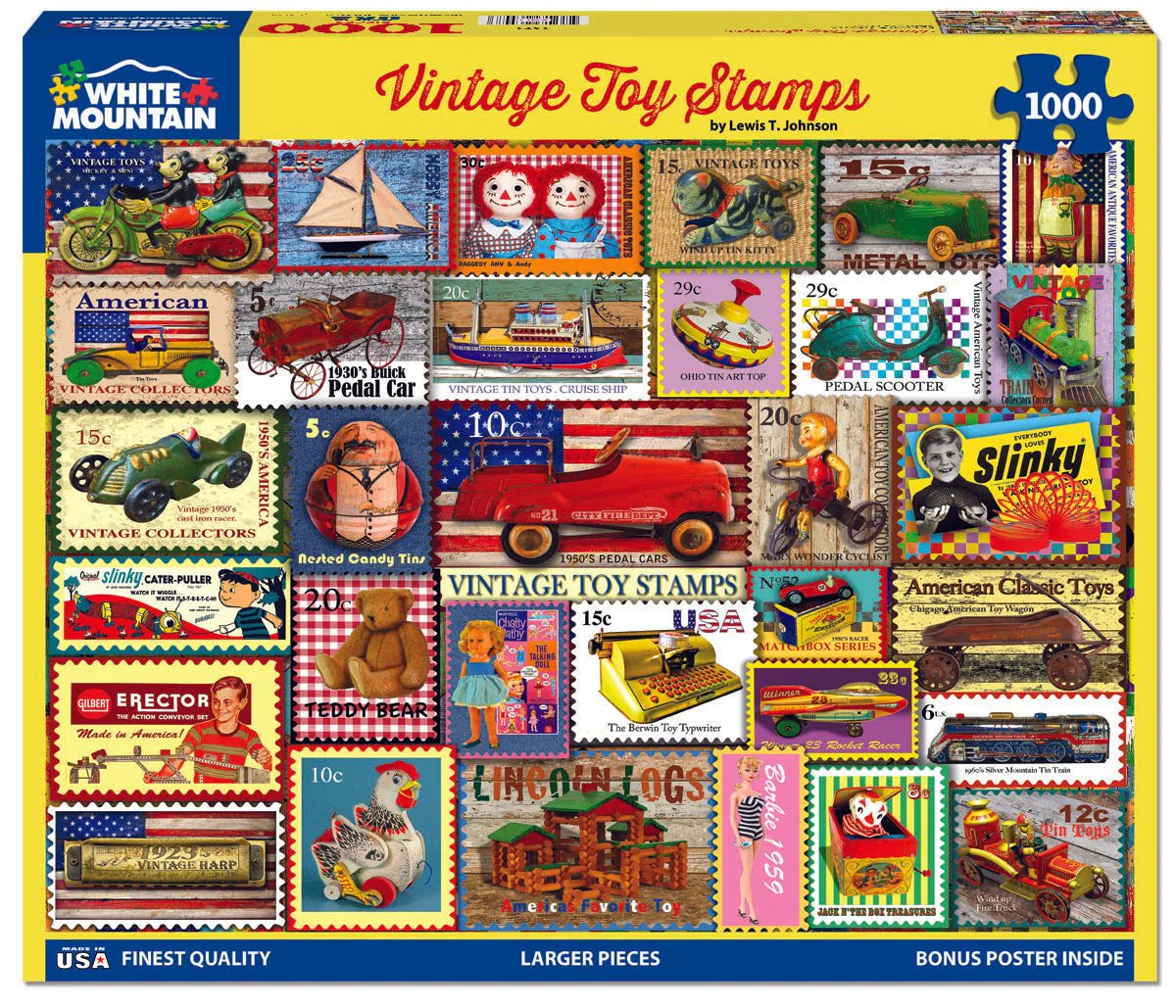 White Mountain - Vintage Toy Stamps 1000 Piece Puzzle