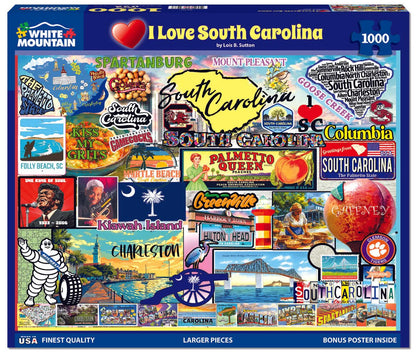 White Mountain - I Love South Carolina 1000 Piece Puzzle