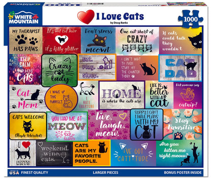 White Mountain - I Love Cats 1000 Piece Puzzle