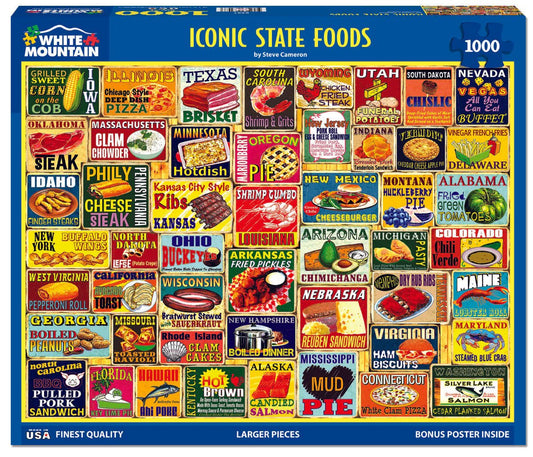 White Mountain - Iconic State Foods 1000 Piece Puzzle