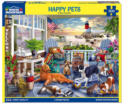 White Mountain - Happy Pets 500 Piece Puzzle
