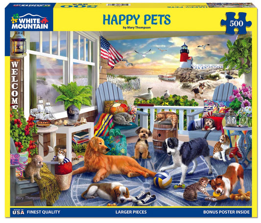 White Mountain - Happy Pets 500 Piece Puzzle