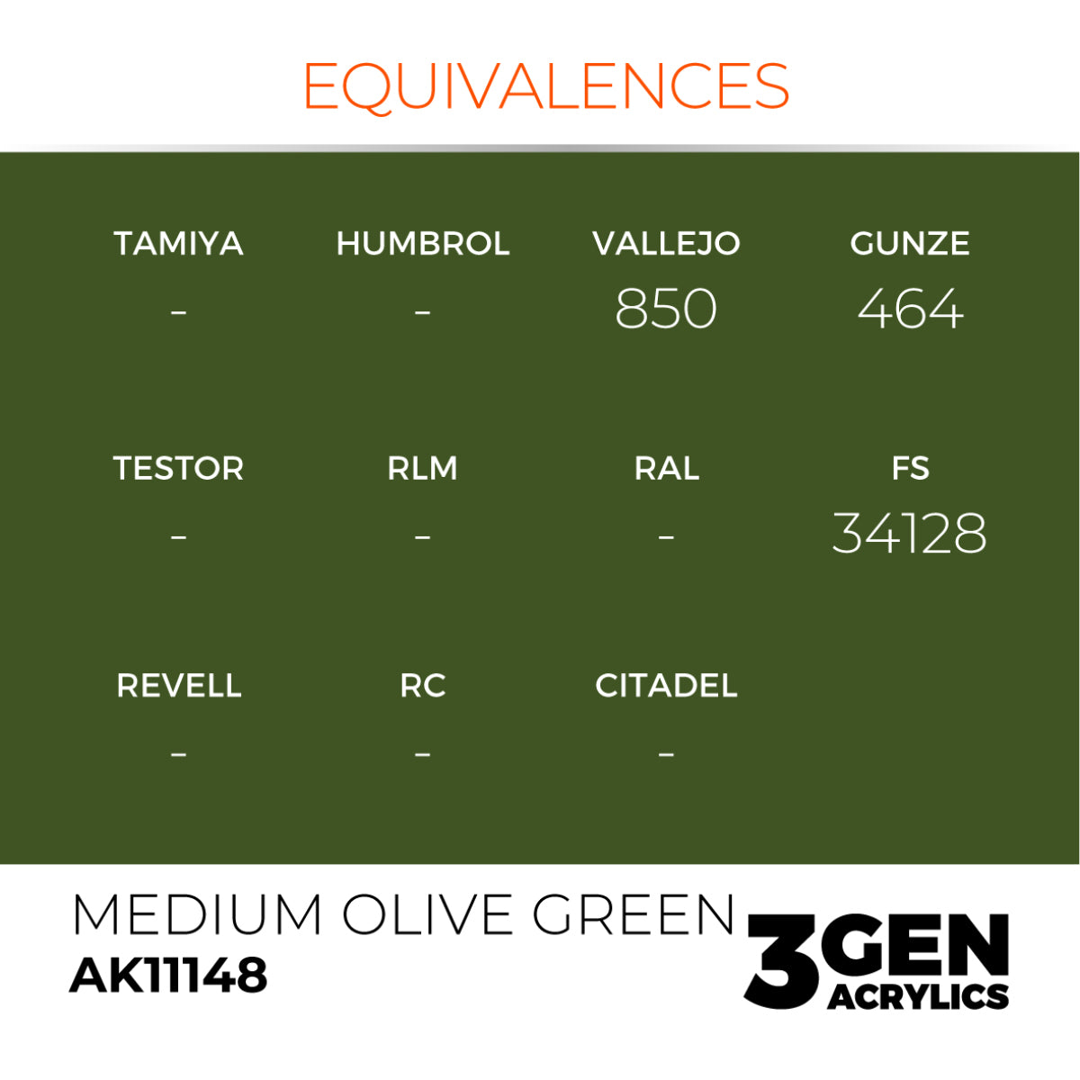 AK Interactive 3G Acrylic Paint: Medium Olive Green – Standard