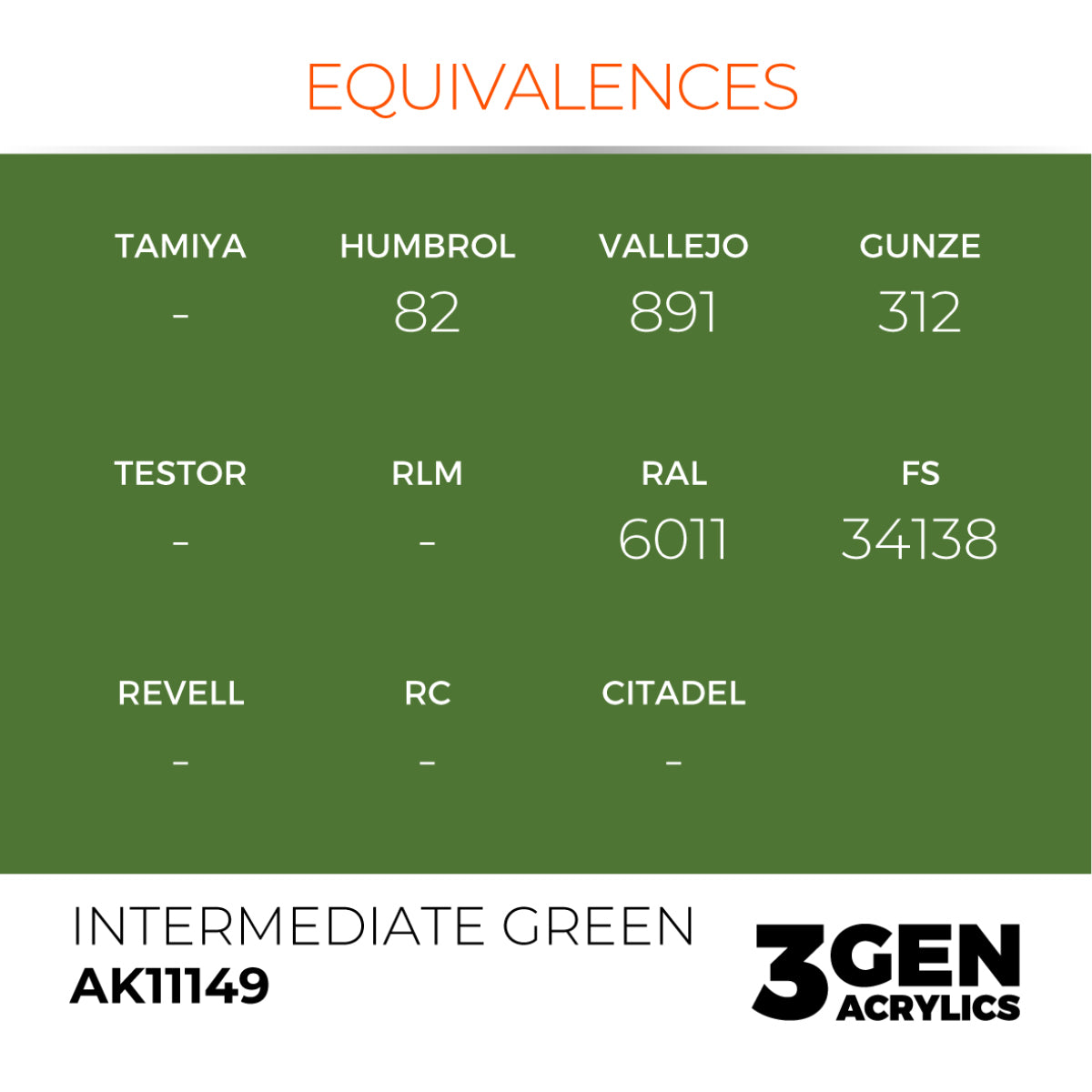 AK Interactive 3G Acrylic Paint: Intermediate Green – Standard
