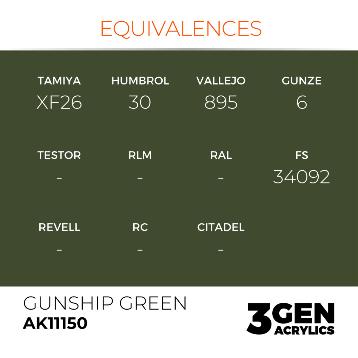 AK Interactive 3G Acrylic Paint: Gunship Green – Standard