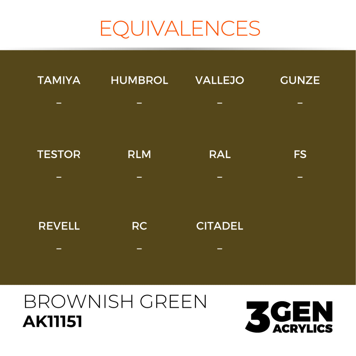 AK Interactive 3G Acrylic Paint: Brownish Green – Standard