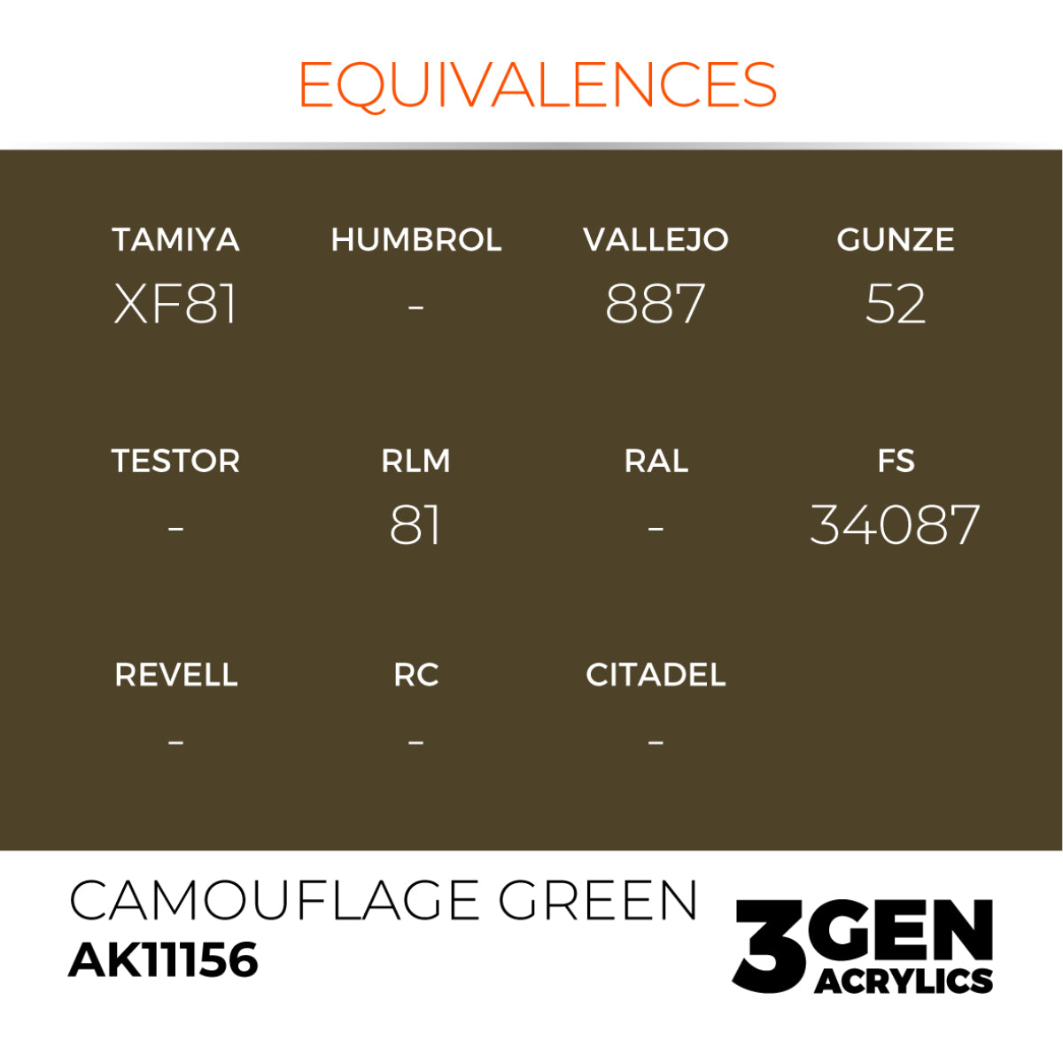 AK Interactive 3G Acrylic Paint: Camouflage Green – Standard