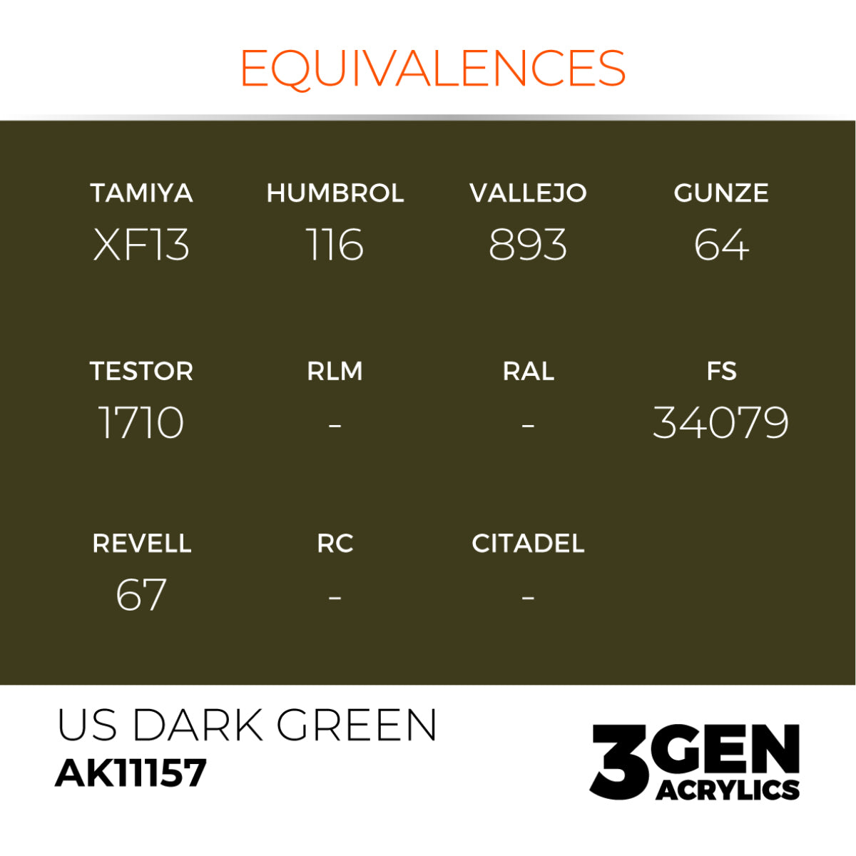 AK Interactive 3G Acrylic Paint: US Dark Green – Standard