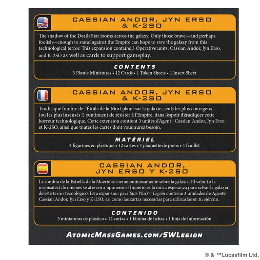Star Wars Legion - Cassian Andor, Jyn Erso & K-2S0
