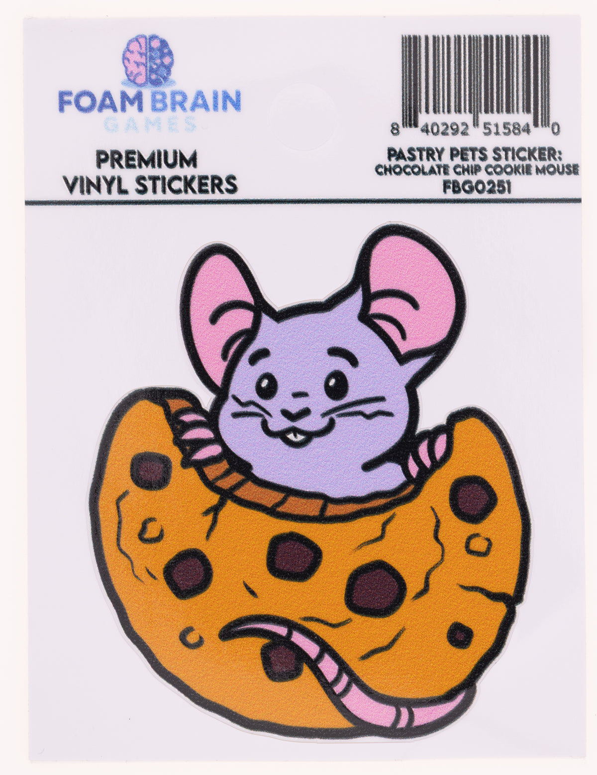 PASTRY PETS STICKER: CHOCOLATE CHIP COOKIE MOUSE