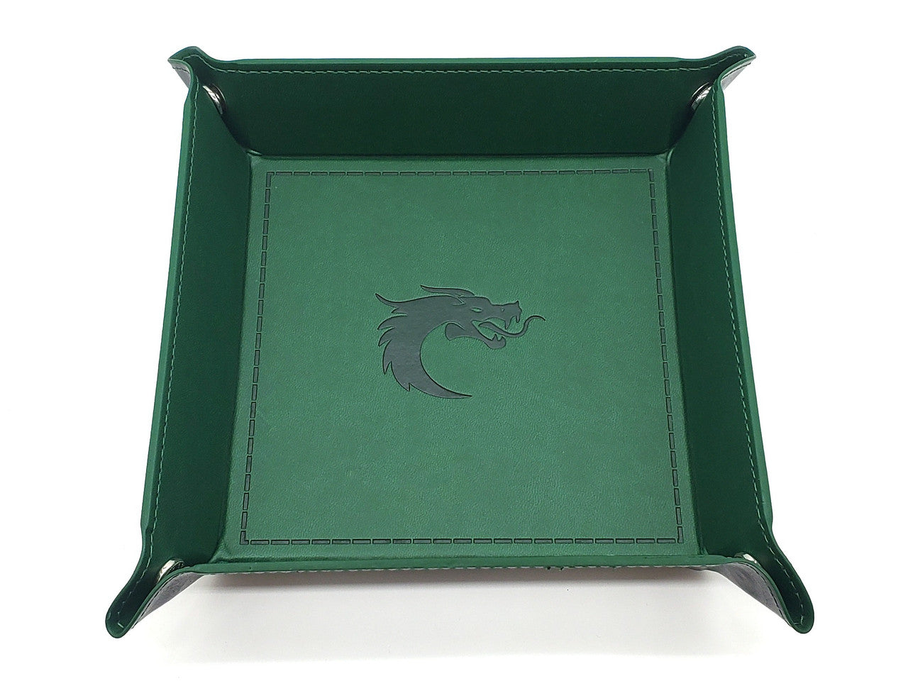 Old School Dice: Square Rolling Tray - Dark Green