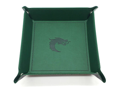 Old School Dice: Square Rolling Tray - Dark Green
