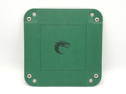 Old School Dice: Square Rolling Tray - Dark Green