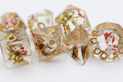 Foam Brain - Red Koi Fish RPG Dice Set