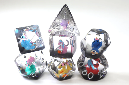 Foam Brain - Unicorn Party RPG Dice Set