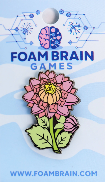 Hollow Hearts Enamel Pin: Dice Dahlia