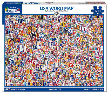 White Mountain Puzzles - USA Word Map