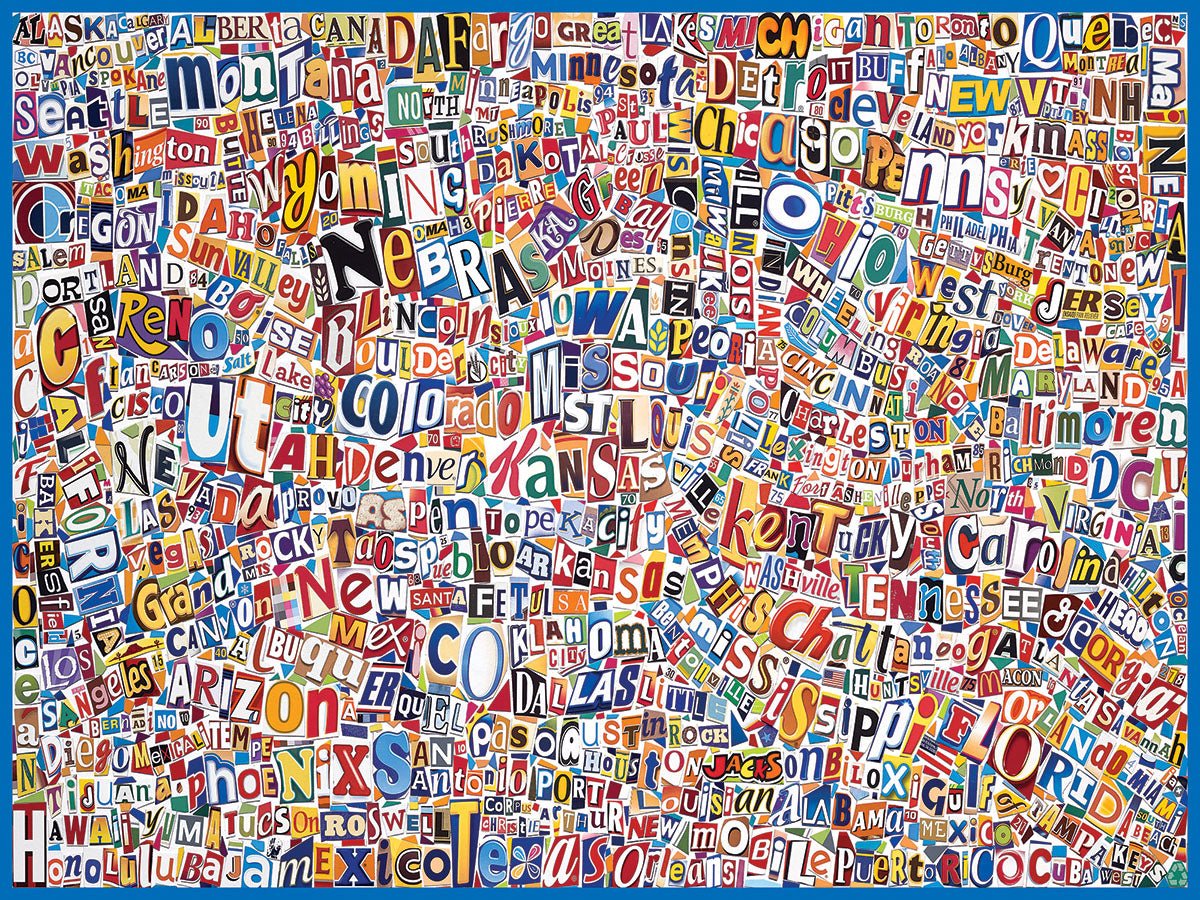 White Mountain Puzzles - USA Word Map