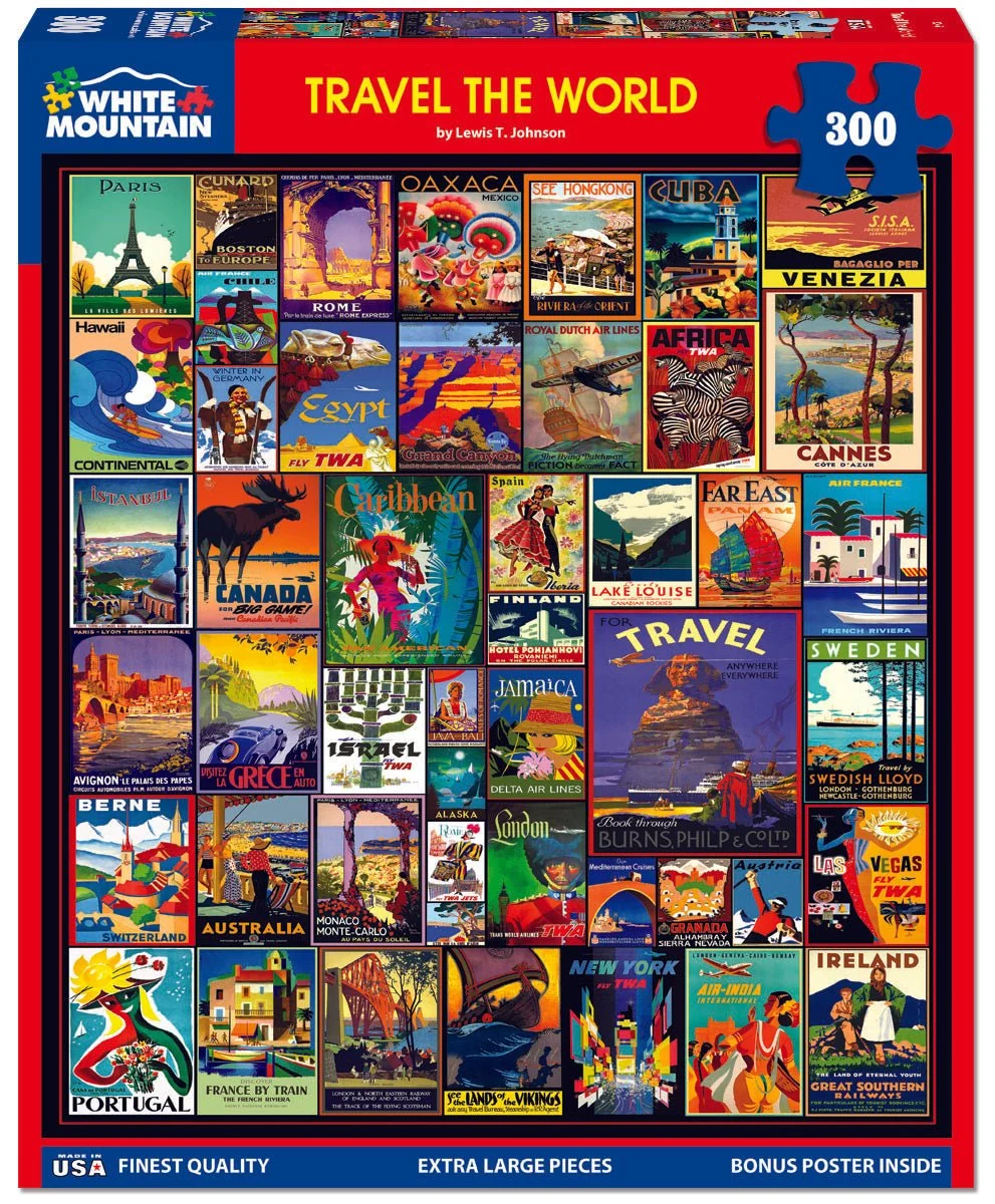 White Mountain Puzzles - Travel The World (E-Z Hold)