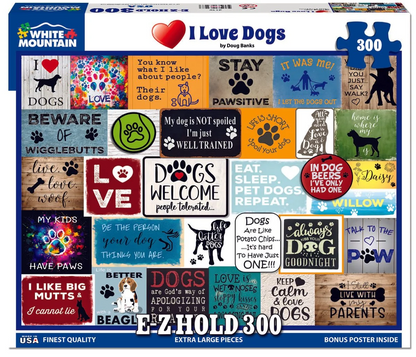 White Mountain Puzzles - I Love Dogs (E-Z Hold)