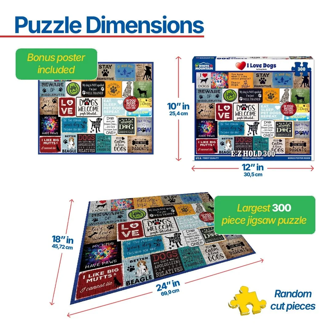 White Mountain Puzzles - I Love Dogs (E-Z Hold)