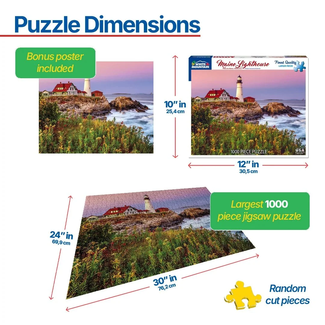 White Mountain Puzzle - Maine Lighthouse