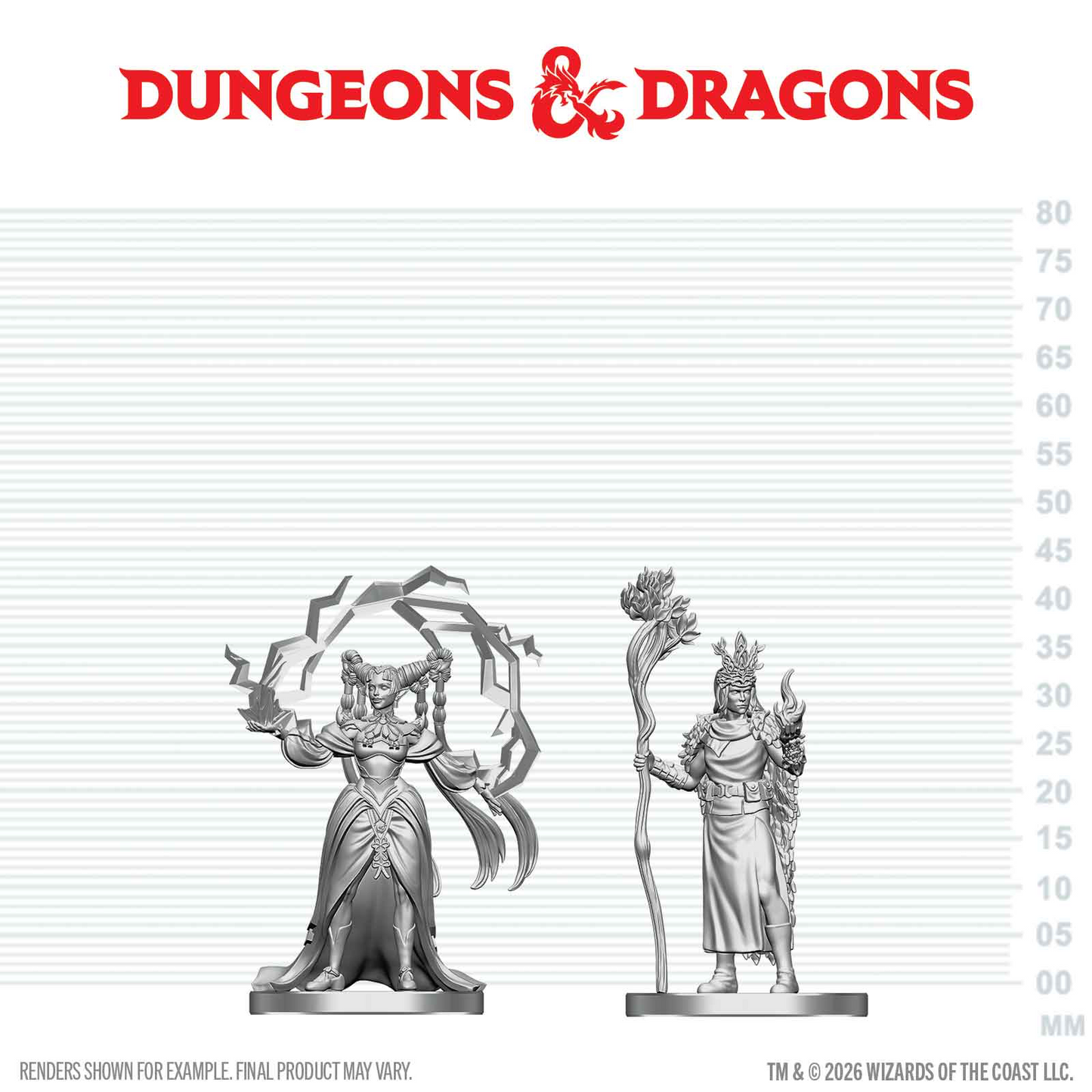 D&D Nolzur's Marvelous Miniatures: Human Druid and Elf Sorcerer