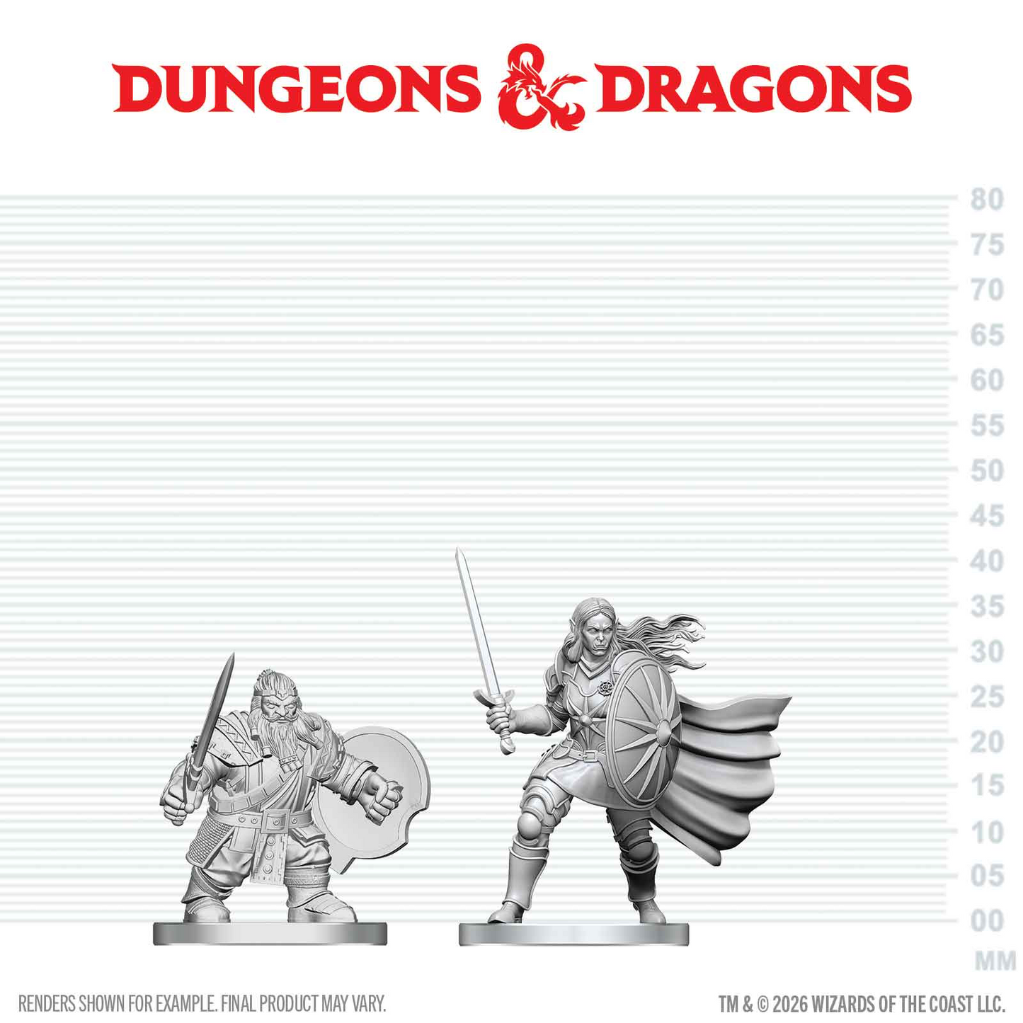D&D Nolzur's Marvelous Miniatures: Dwarf Fighter and Orc Paladin