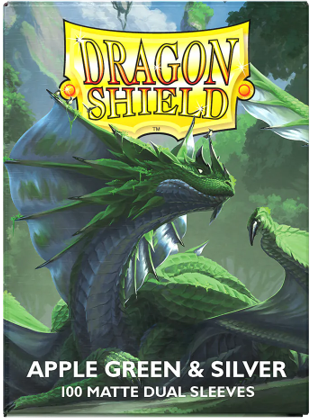Dragon Shield- Apple Green and Silver Card Sleeves (100)