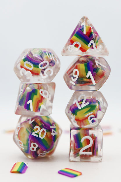 Foam Brain - Rainbow Flag RPG Dice Set