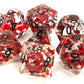 7 Piece DnD RPG Dice Set: Infused - Red Butterfly w/ Black