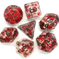 7 Piece DnD RPG Dice Set: Infused - Red Butterfly w/ Black