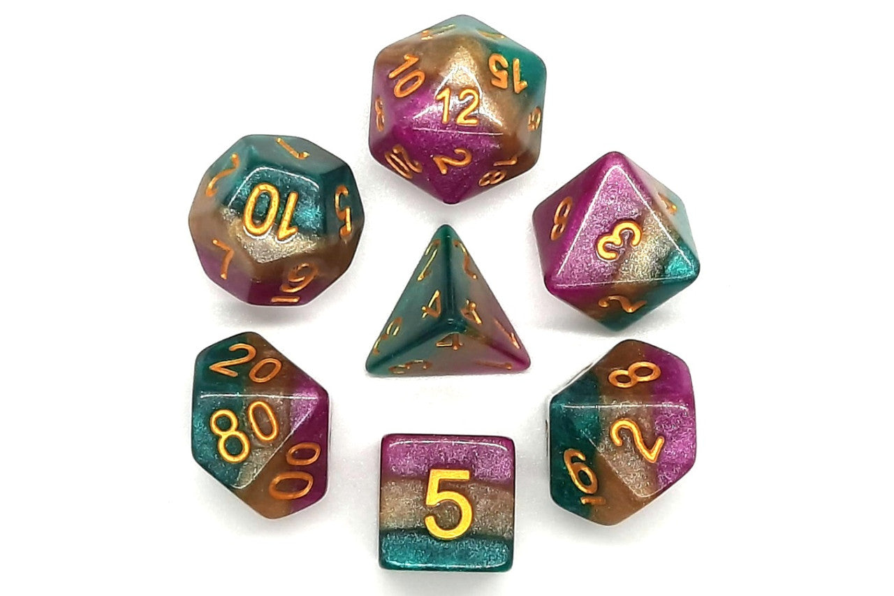 7 Piece DnD RPG Dice Set: Gradients - Queen’s Court