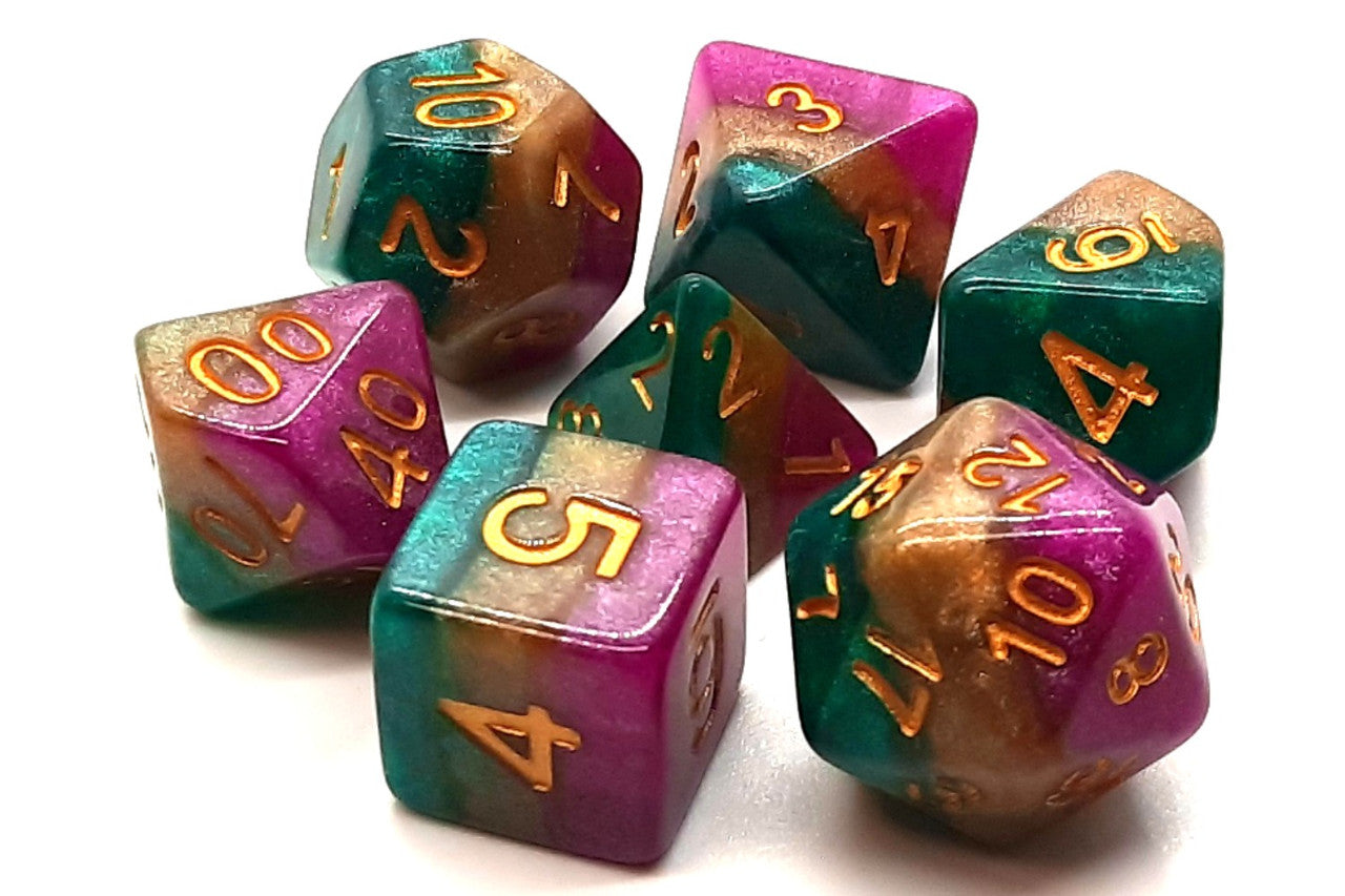 7 Piece DnD RPG Dice Set: Gradients - Queen’s Court