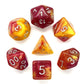 7 Piece DnD RPG Dice Set: Galaxy - Fire in the Sky