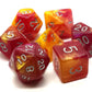 7 Piece DnD RPG Dice Set: Galaxy - Fire in the Sky