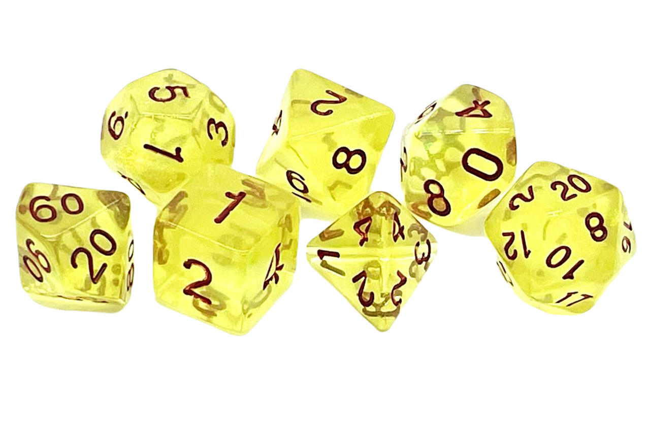 7 Piece DnD RPG Dice Set: Galaxy - Yellow Shimmer