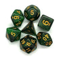 7 Piece DnD RPG Dice Set: Galaxy - Green & Black