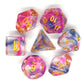 7 Piece DnD RPG Dice Set: Nebula - Rose Red & Blue